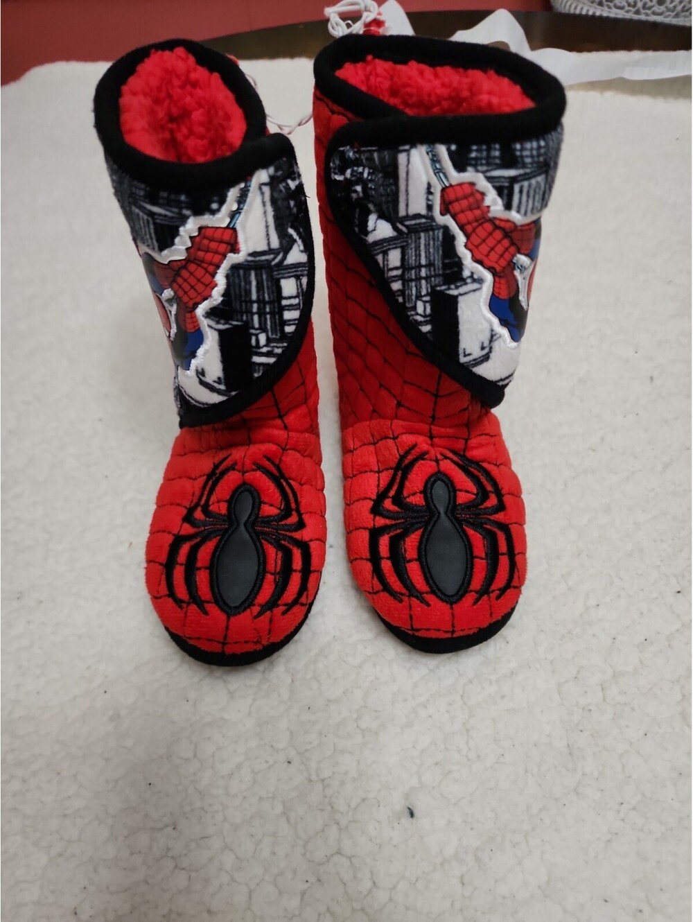 Disney Marvel Spider-Man Toddler Slipper Boots -Size 11/12 Rubber Tread CN180(2)